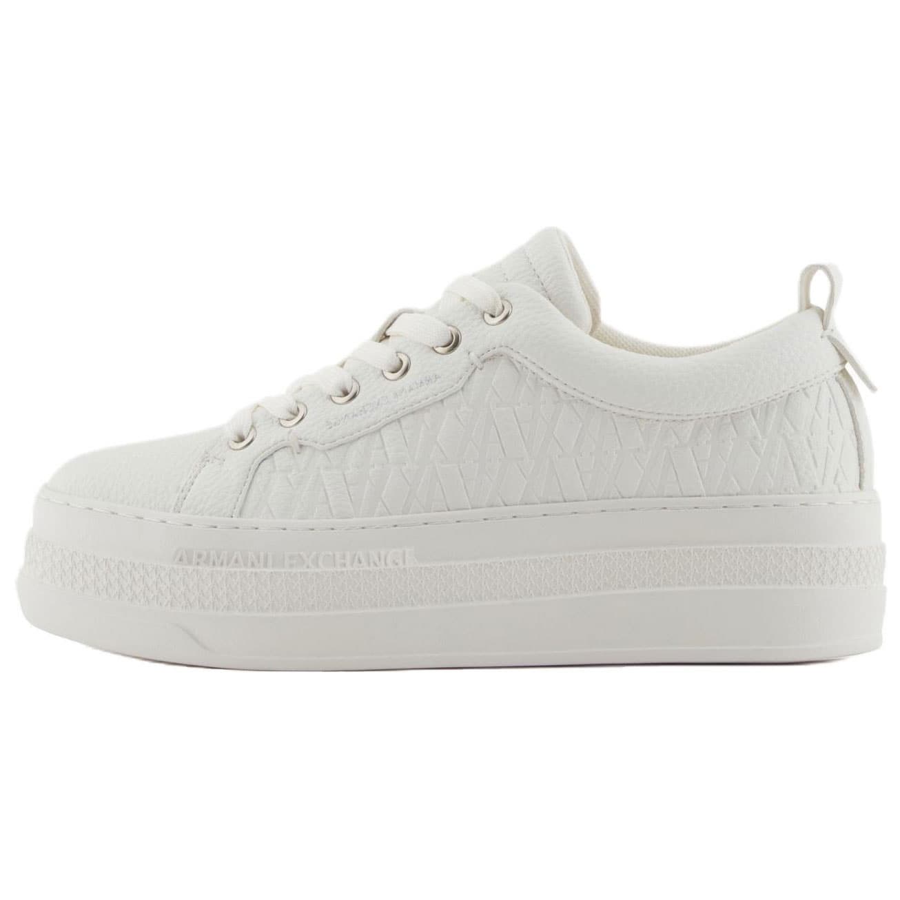 ARMANI EXCHANGE AE Round Toe Platform Low-Top Skate Shoes Women's White