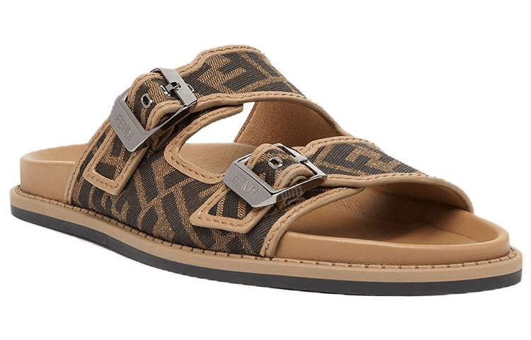 FENDI Monogrammed Strap Buckled Sandals 5