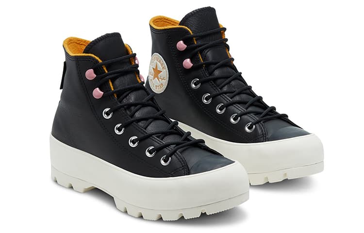 Converse Women's Chuck Taylor All Star Lugged Winter High Gtx 'Black Saffron Yellow' Women's 5