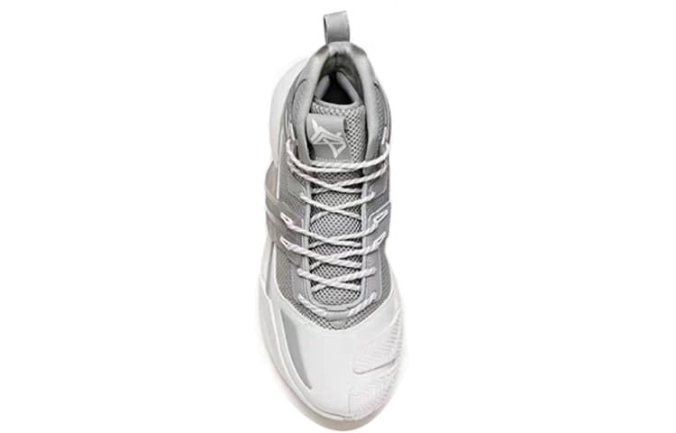 Anta Crazy 4 Anti-Slip Wear-Resistant High-Top Basketball Shoes Silver Gray White 6