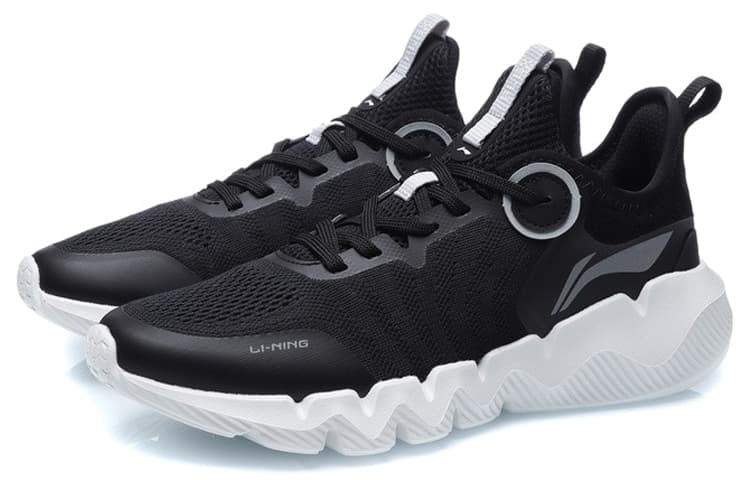 LiNing Fle Cushioned Anti-Slip Wear-Resistant Lightweight Breathable Low-Top Sports Casual Shoes Women's Black White 6