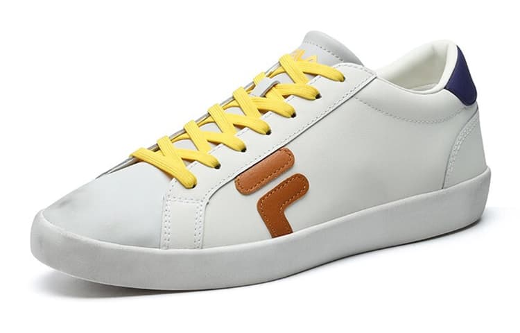 FILA Stride Anti-Slip And Wear-Resistant Lightweight Cushioning Low-Top Skateboard Shoes Men's Star White 3