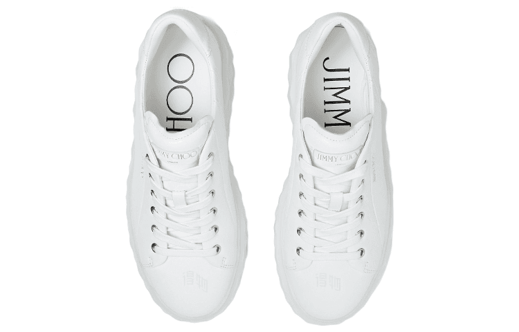 Jimmy Choo Diamond Light Maxi F Maxi/F Leather Nappa Low-Top Fashion Sneakers Women's White 6