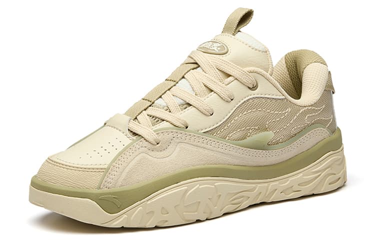 ANTA Hot Skateboard Shoes Women's Low-Top Beige Yellow/Amber Yellow/Ivory White 4