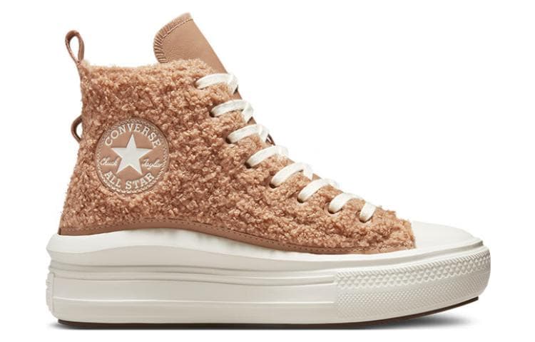 Chuck Taylor All Star Women's Converse Move Platform High 'Sherpa Champagne Tan' Women's 4