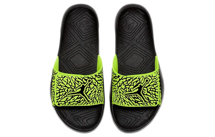 Air Jordan Hydro 7 V2 Burst Crack Black Yellow Slippers 'Black Yellow' GS 5