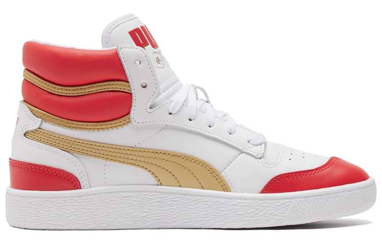 PUMA Ralph Sampson Year Of Ox Mid Shoes White/Red/Gold 3