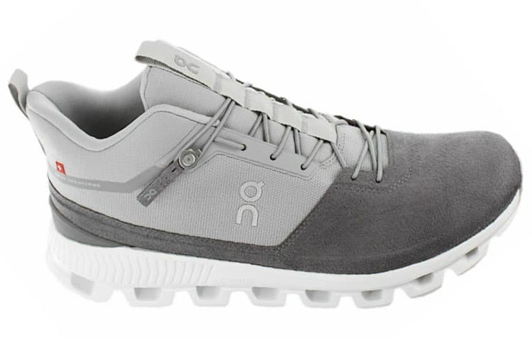 On Cloud Hi Running Shoes Men Low-Top Gray White 4