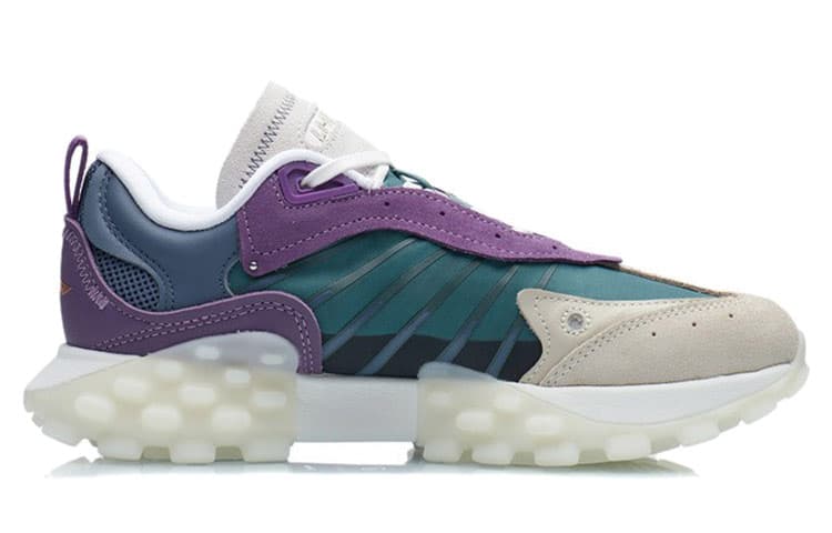 LiNing Overload Reflective Culture Low-Top Casual Shoes Women's Blue Spruce Green 4