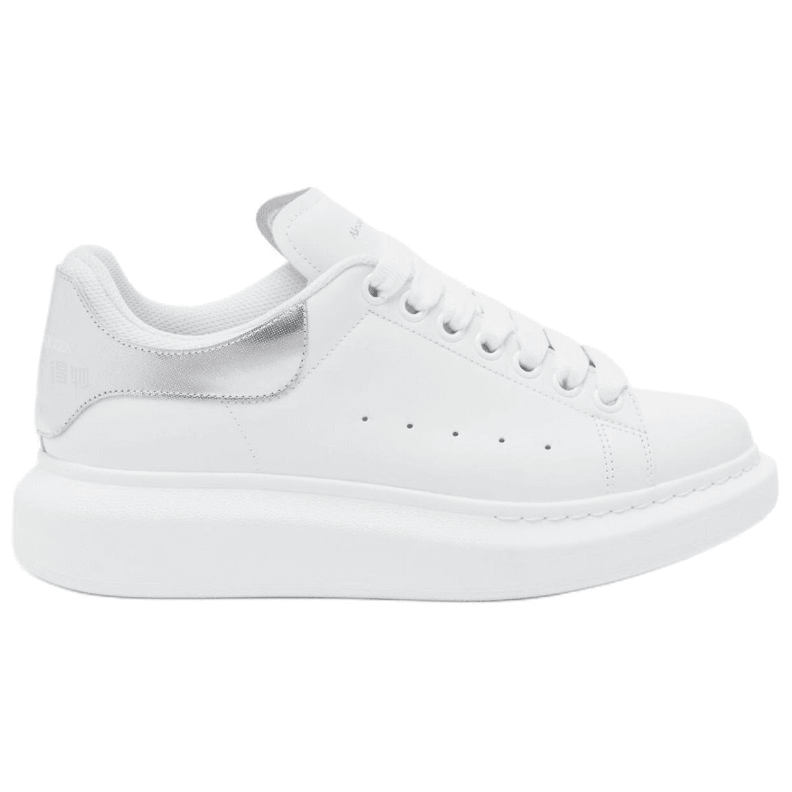 Alexander McQueen Oversized Sneaker Calfskin Leather Round Toe Platform Low-Top Sneakers Women's White 4