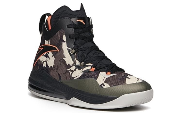 Anta Shield Of God Anti-Slip Wear-Resistant High-Top Vintage Basketball Shoes Men's Green Black Orange 3