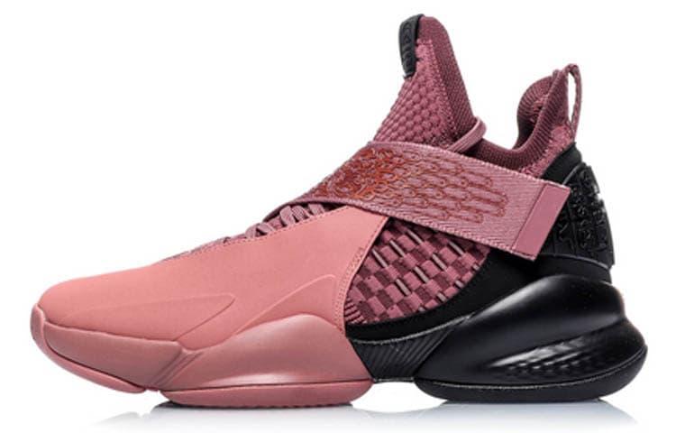 LiNing CF Light Overlap Retro Basketball Shoes Slip-Resistant Lightweight Mid-Top Unisex Pink 2