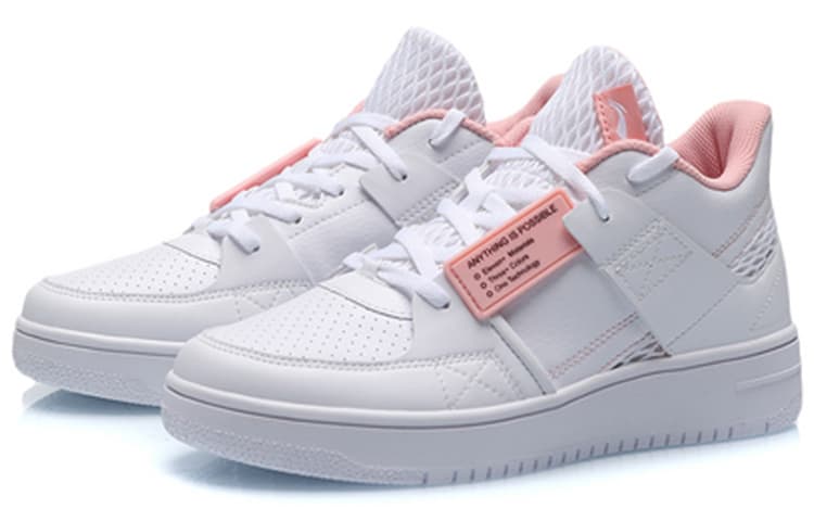 LINING Skateboard Shoes Women's Mid-Top Pink White 6
