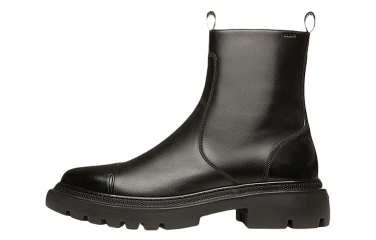BALLY Calfskin Fashion Ankle Boots Men's Black