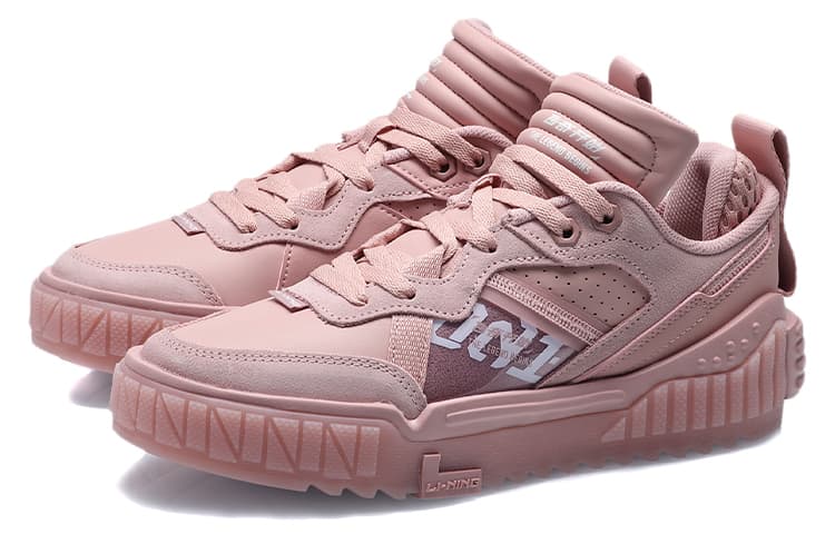LiNing 001 Unblock Anti-Slip And Wear-Resistant Lightweight Low-Top Skateboard Shoes Unisex Pink 6
