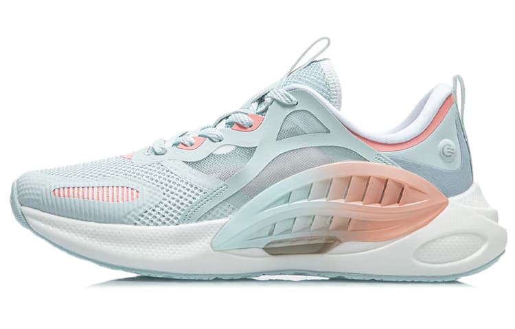 LiNing Yixing Fabric TPU Reflective Cool Breathable Cushion Anti-Slip Wear-Resistant Lightweight Low-Top Casual Sneakers Women's Blue Orange 2