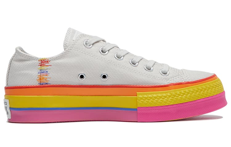 Chuck Taylor All Star Women's Converse Lift Low 'Rainbow Vintage White' Women's 4