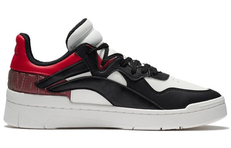LiNing Wave Superwave Lo Anti-Slip And Wear-Resistant Lightweight Low-Top Skateboard Shoes Men's Black White Red 3
