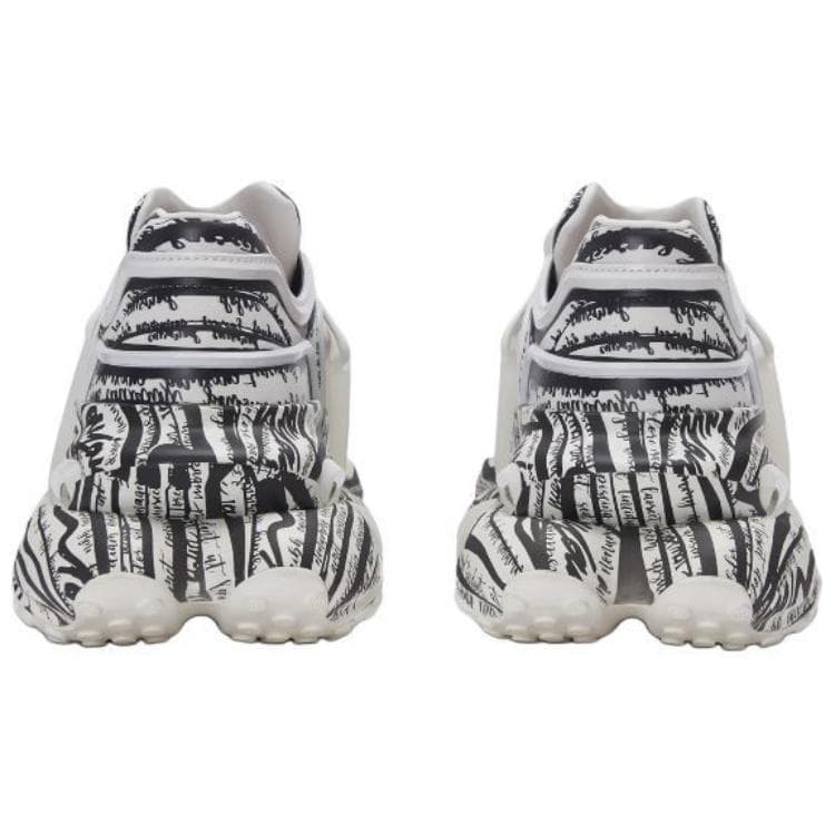 BALMAIN Unicorn Calfskin Round Toe Lace-Up Low-Top Dad Shoes Women's Black White 3
