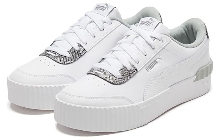PUMA Carina Lift Snake White/snake Print Low Casual Board Shoes Women's 6