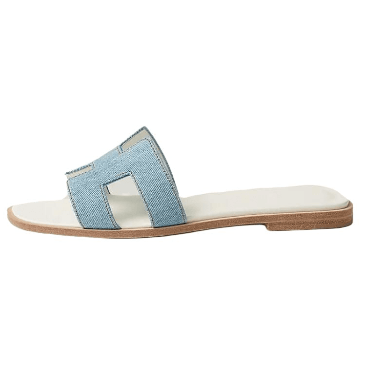 HERMES Oran Slide Slippers Women's Blue 2