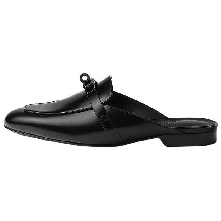 HERMES Oz Wrap-toe Slippers Women's Black