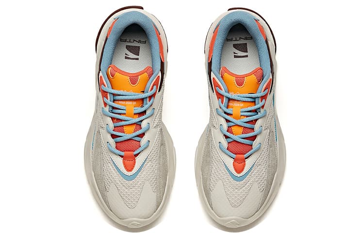 ANTA Pulse Casual Shoes Men Low-Top One Gray/Caramel Orange 5