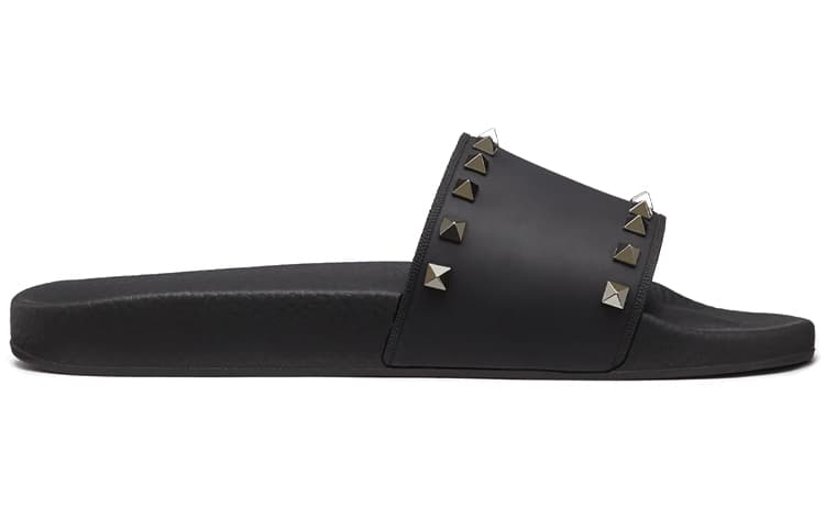 Valentino Rockstud Slides Black Rubber 4