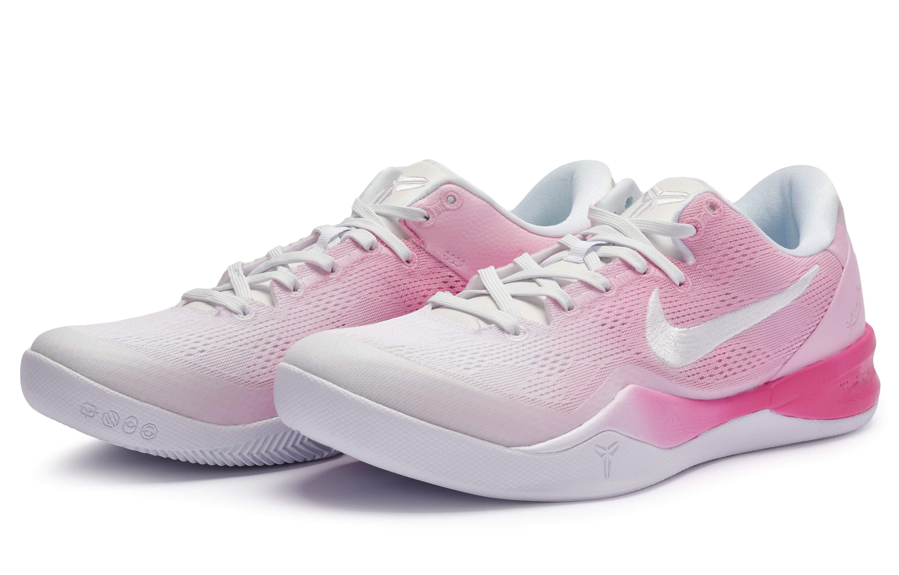 Nike Kobe 8 Cushioning Anti-Slip And Wear-Resistant Low-Top Basketball Shoes Unisex Pink White 5