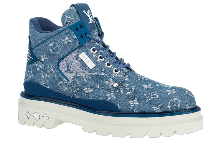 LOUIS VUITTON Monogram Denim Ankle Boots 4