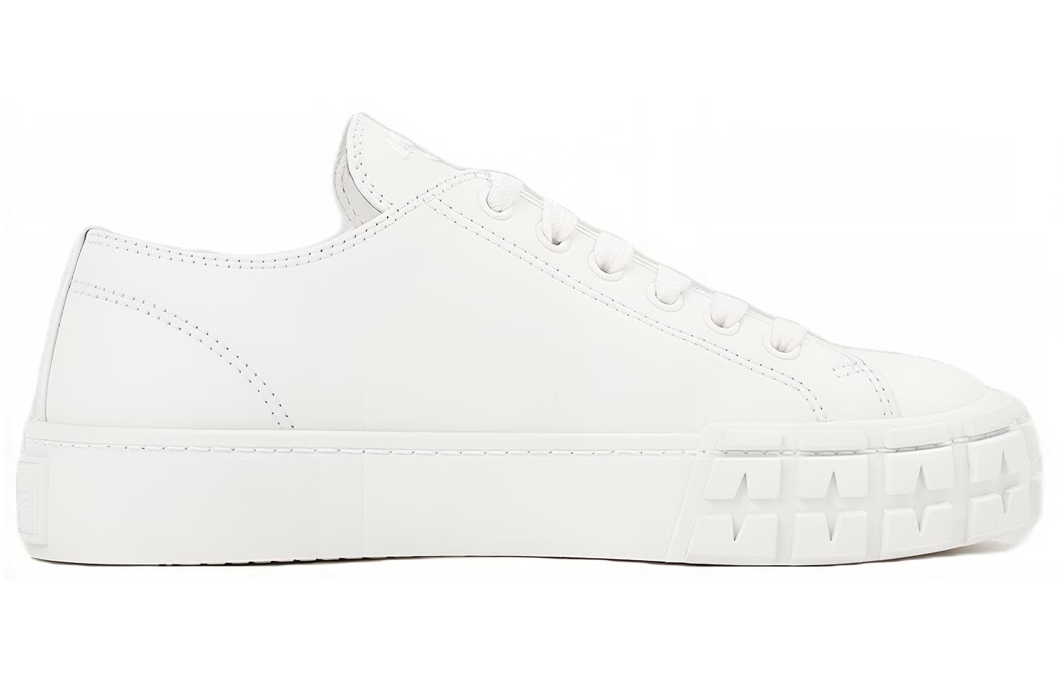 PRADA Downtown Brushed Leather Sneakers 'White' Women's 3
