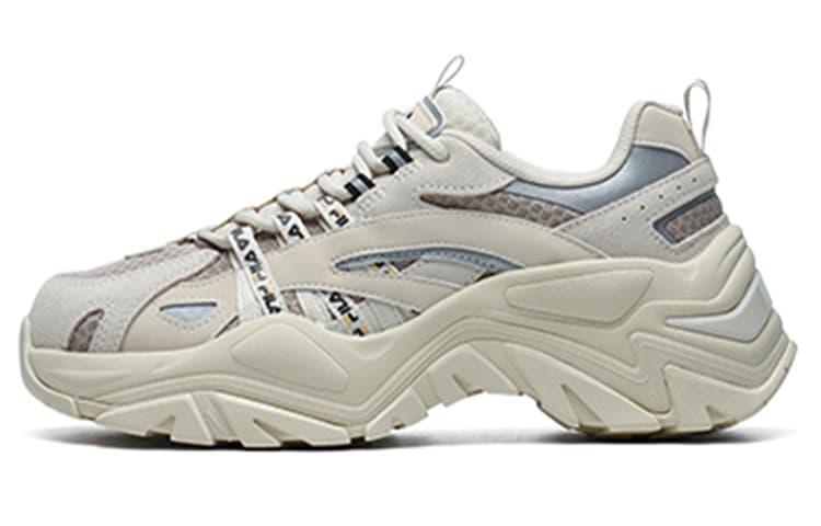 FILA Cushioning Anti-Slip Wear-Resistant Breathability Low-Top Chunky Sneakers Women's Beige 2