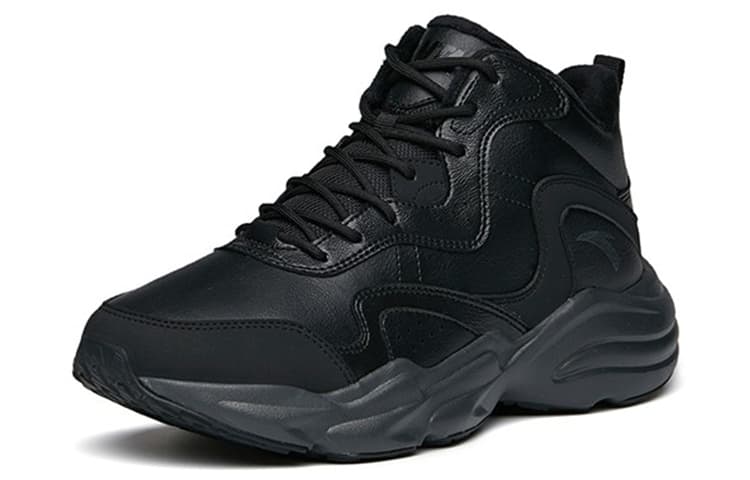 Anta Life Collection Cushioning Anti-Slip And Wear-Resistant Mid-Top Sports Casual Shoes Men's Black 6