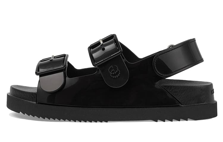GUCCI Mini Double G Sandal Black Rubber Women's