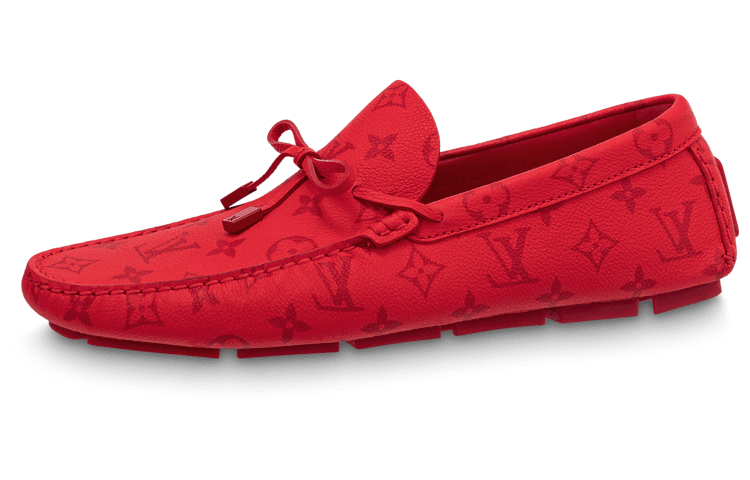 LOUIS VUITTON Driver Moccasin Shoes 'Red Monogram'