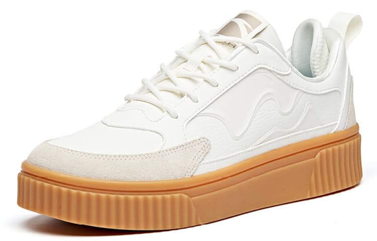 Anta Life Collection Anti-Slip Wear-Resistant Low-Top Skateboard Shoes Men's Ivory White 3