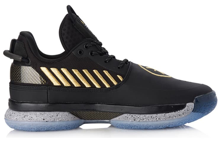 LiNing WOW 7 Anti Slip Wear Resistant Low Top Basketball Shoes Men's Black Gold