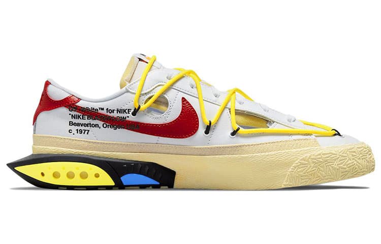 Nike X Off White Blazer Low 'White University Red' 4