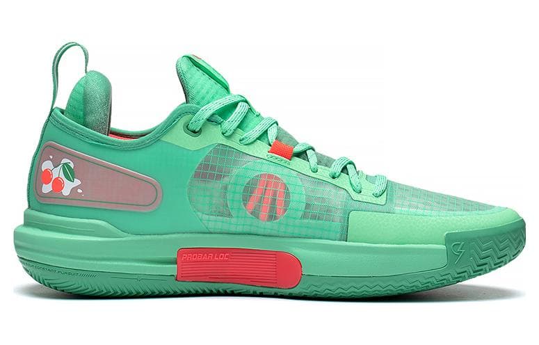 LiNing Speed 9 Premium PRM Summer Cushioning Anti-Slip And Wear-Resistant Low-Top Basketball Shoes Men's Green Pink 3