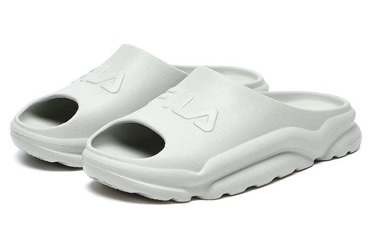 FILA Swim Retro Slides Rubber Sole Quick Dry Slide Slippers Men's Stone Gray 6