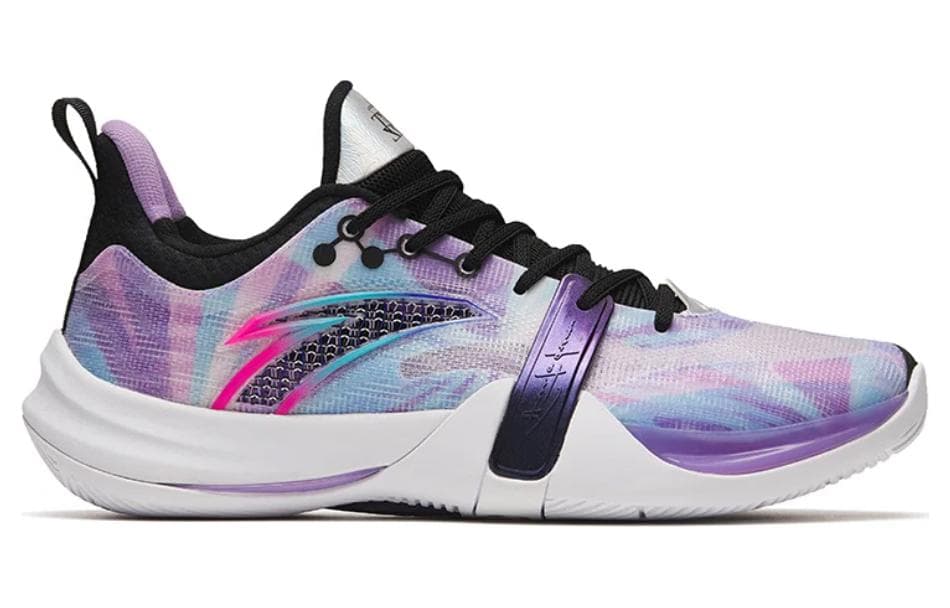 Anta Crazy 4 Team Cushioning Anti-Slip And Wear-Resistant Low-Top Basketball Shoes Men's Purple Black 4