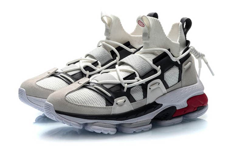 LiNing CF Non-slip Lightweight Mid-Top Casual Shoes Unisex Gray White 6