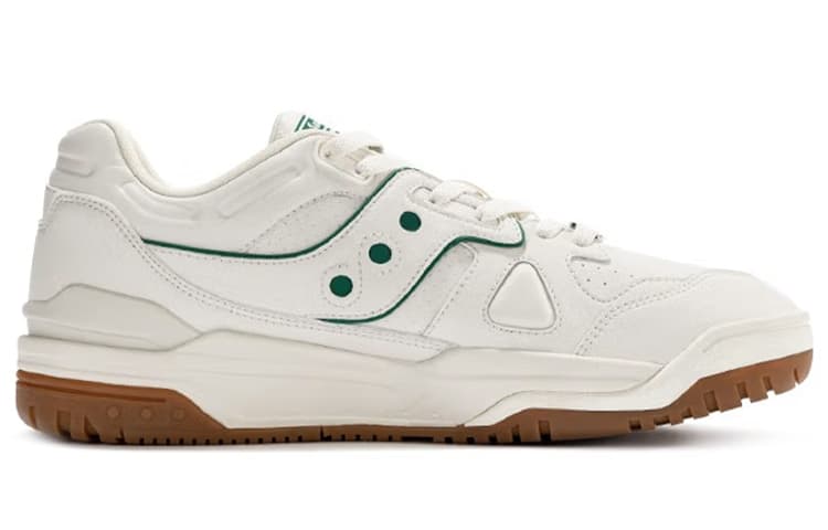 Saucony Cross 90 Low-Top Skateboard Shoes Unisex White Green 4