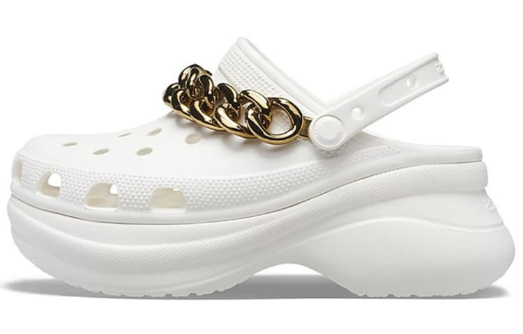 Crocs Retro Chain White Gold Sandals 'White Gold' Women's