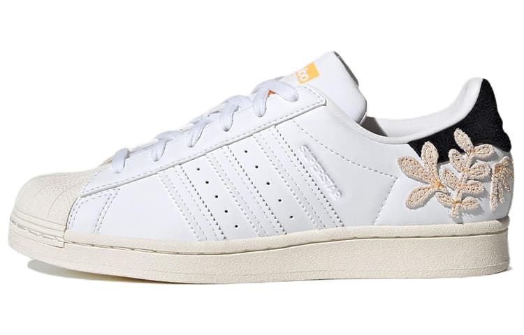 Adidas Women's Superstar 'Floral Patches - White Flash Orange' 2