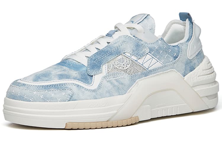 Anta ADO PRO Slip-Resistant Cushioning Wear-Resistant Low-Top Skateboard Shoes Blue White 5
