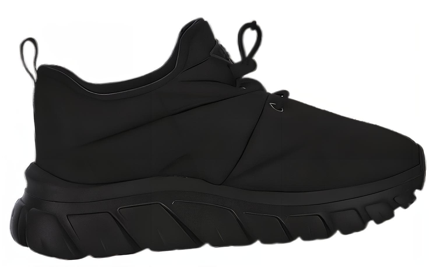 PRADA Lace-Up Comfortable Low-Top Fashion Sneakers Women's Black 4