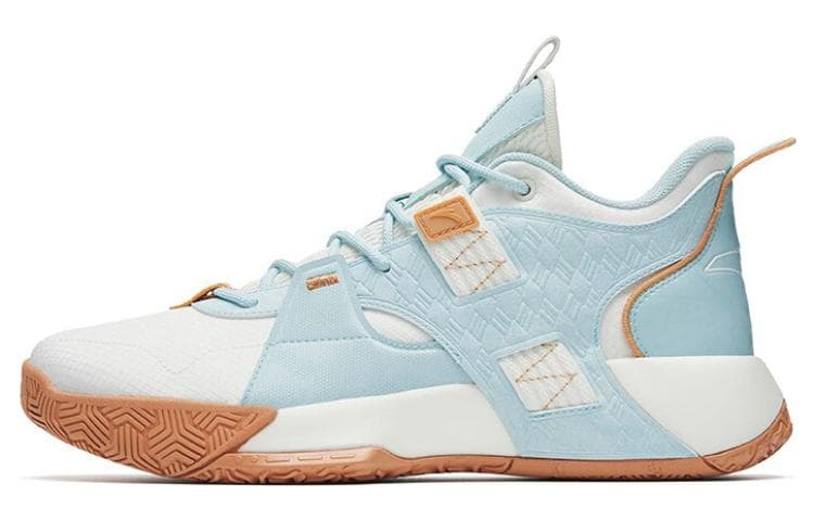 ANTA Basketball Shoes Men Mid-Top Ivory White/Light Steel Blue 2