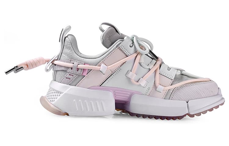 LiNing Pan Gu Trek Casual Shoes Women's Low-Top Pink Apricot 4