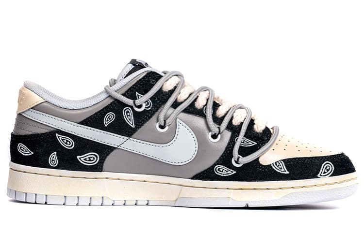 Nike Dunk Vibe Anti-Slip Wear-Resistant Low-Top Skateboard Shoes Unisex Gray Black 4